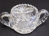 American Brilliant Period Cut Glass 2 handle large sugar Antique  abp hand cut