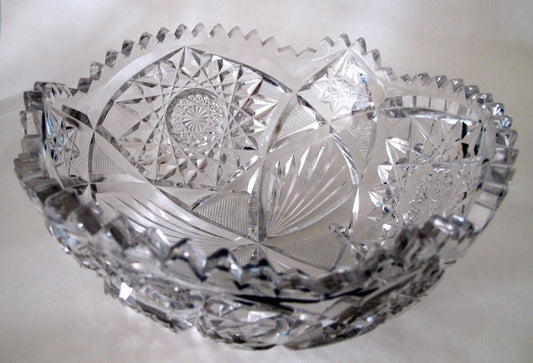 American Brilliant Period hand Cut Glass Antique 8/"/ bowl ABP auction