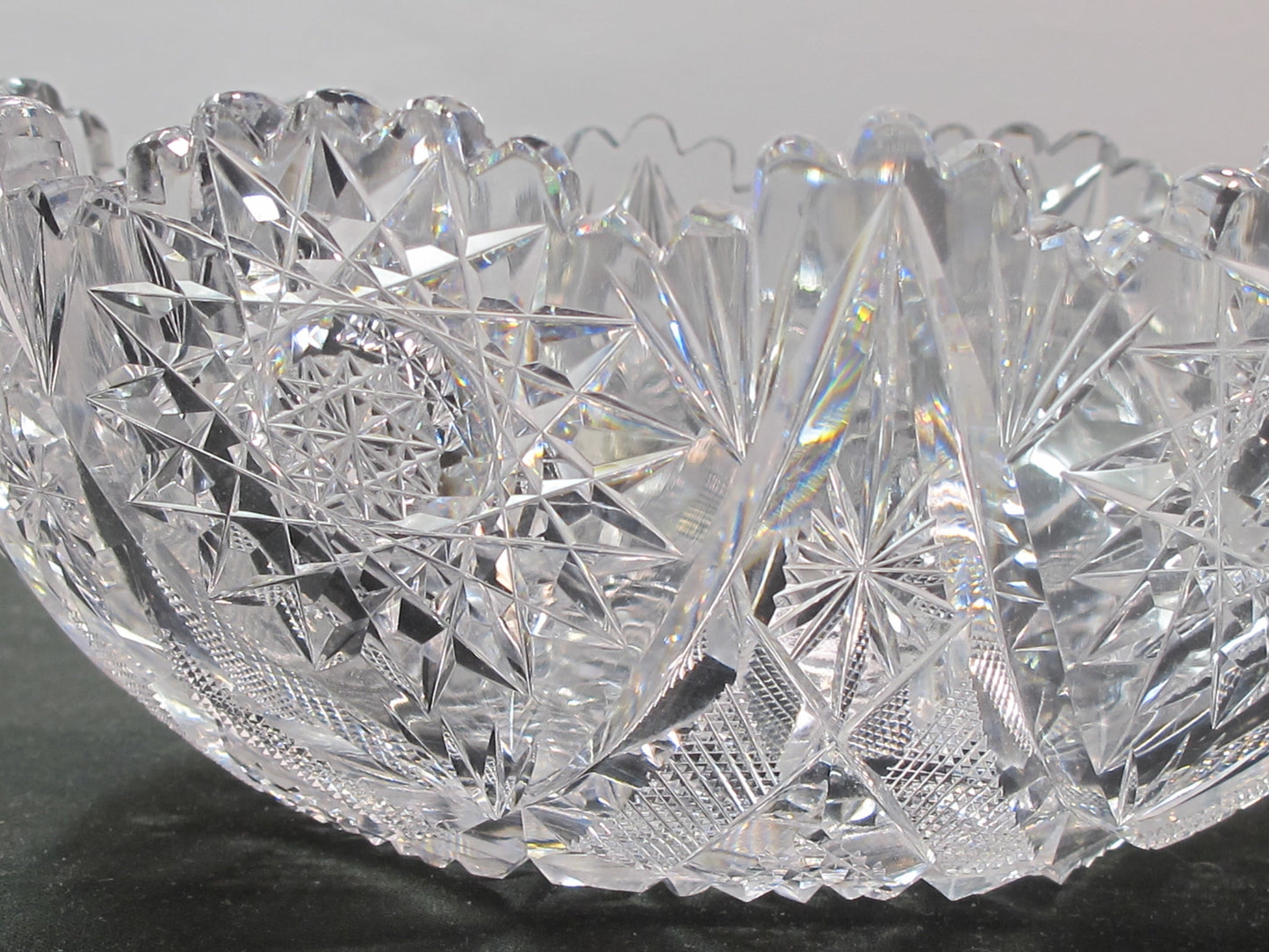ABP crystal bowl hand cut glass mouth blown