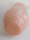 Steuben? vase Glass pink body white handles auction