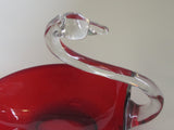 Ruby glass swan auction