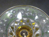 Cut Glass compote Antique green amber cut to clear auction