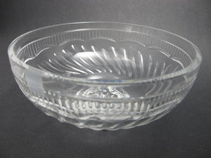 Hand Cut glass bowl hockey crystal signed auction