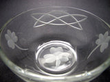 Hand cut glass celtic and shamrock sm. bowl auction