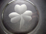 Hand cut glass celtic and shamrock sm. bowl auction