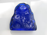 L.E Smith Glass cobalt Blue iceberg paperweight tall auction