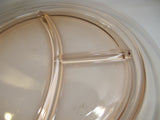 Pink Depression Glass 3 section dinner / lunch Plate vintage auction