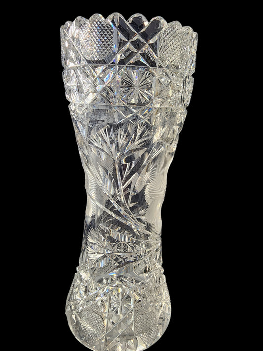 Cut glass vase antique Ch