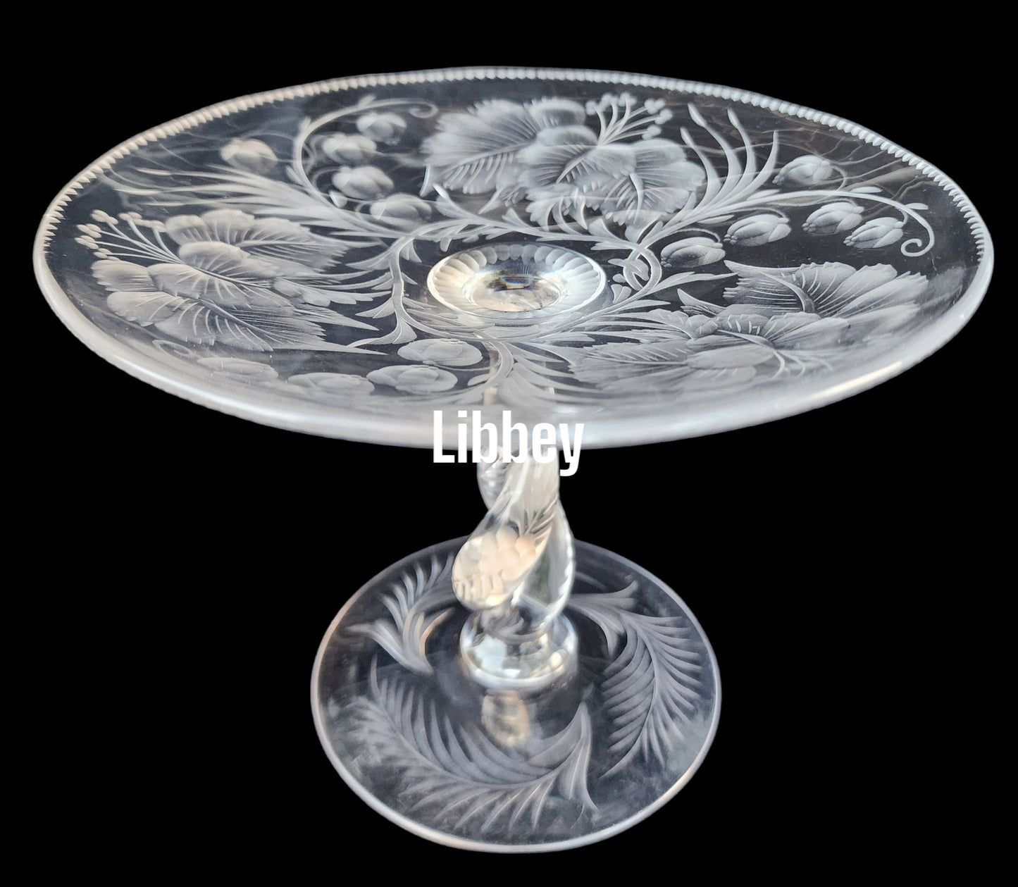 American Brilliant Period Cut Glass Signed libbey compote