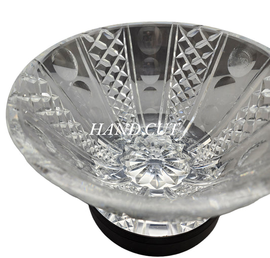 Hand Cut 34% lead crystal bowl HAND POLISHED  signed by Peter ORourke