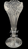 Signed Clark vase American Brilliant Period hand Cut Glass