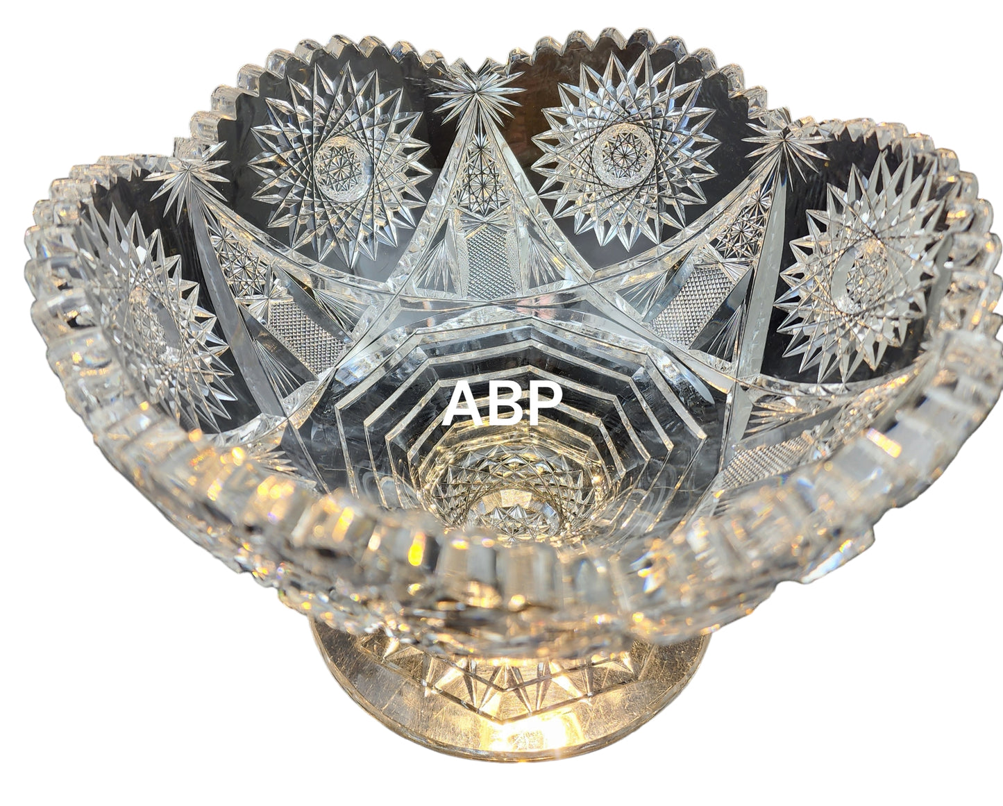 ABP cut glass pedestal dish