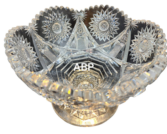 ABP cut glass pedestal dish