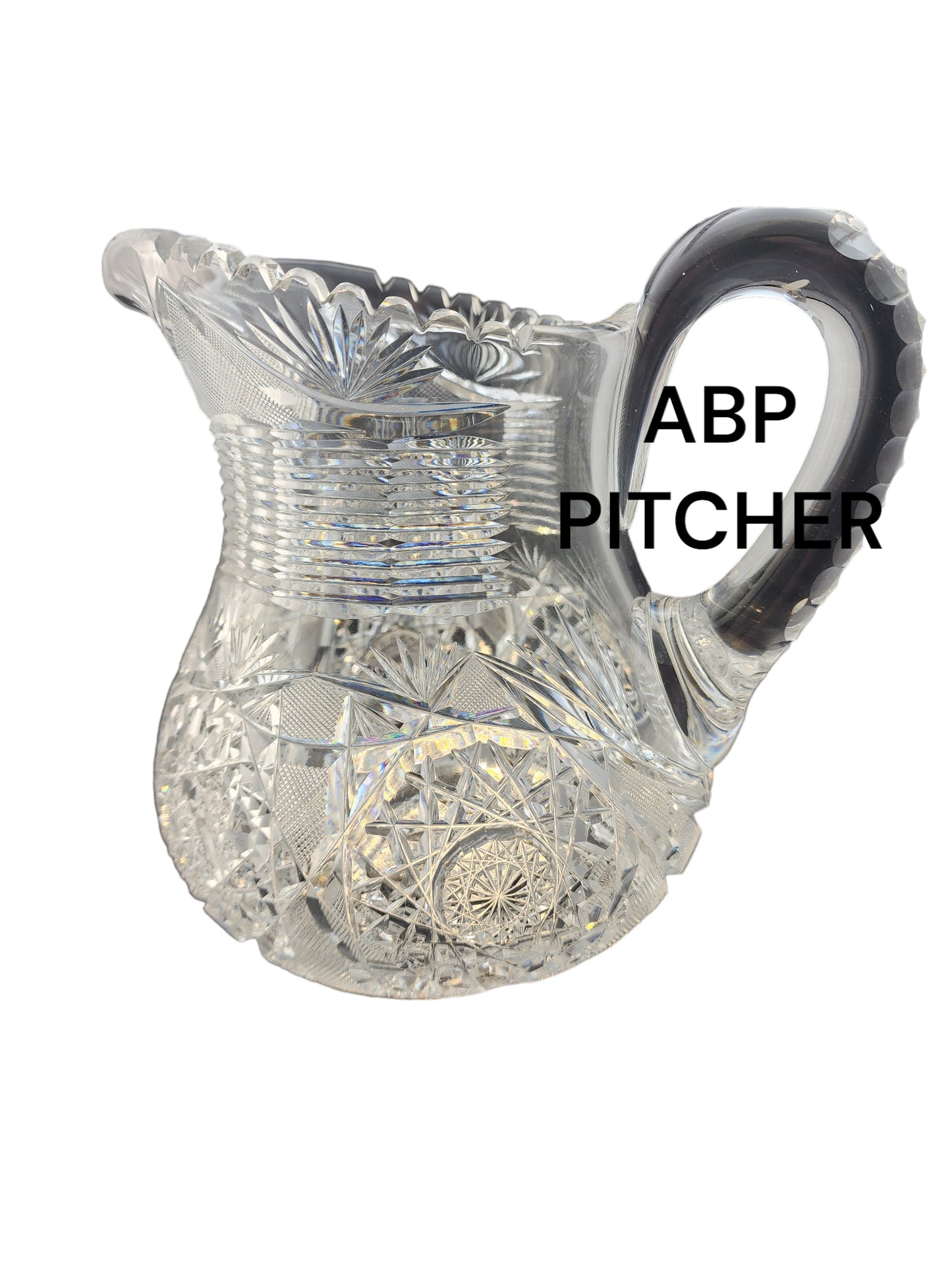 American Brilliant Period Cut Glass Pitcher  Antique