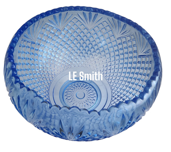 L E Smith Glass blue punch bowl,AUCTION Pick up only