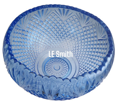 L E Smith Glass blue punch bowl