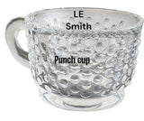 L E Smith Glass hobnail punch cup set of 6 pieces auction