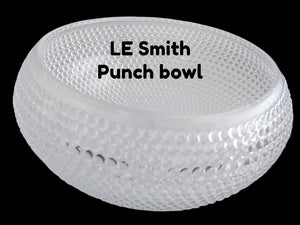 L E Smith Glass hobnail punch bowl AUCTION