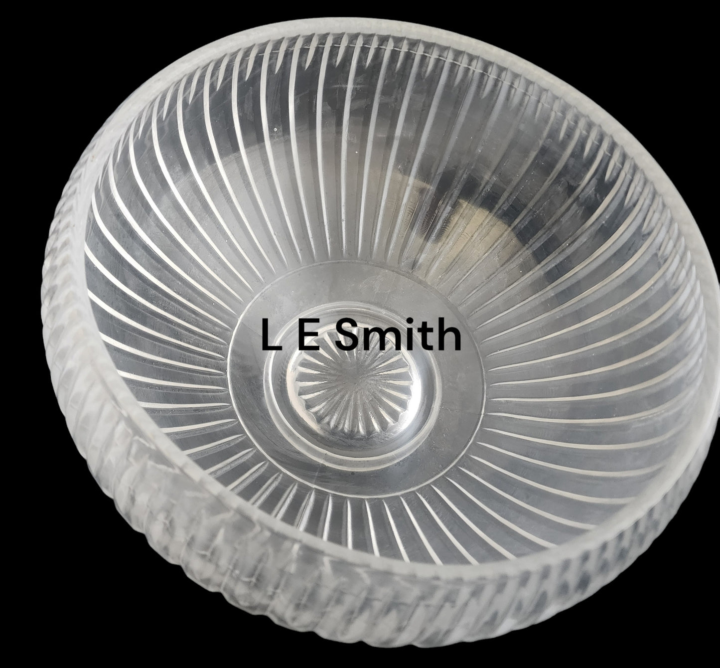 L E Smith Glass punch bowl