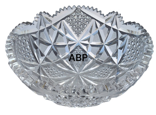 ABP bowl hand cut glass mouth blown Blank