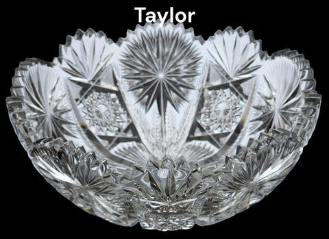 ABP bowl hand cut glass Taylor Palm