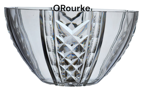 Hand Cut 24% lead crystal bowl HAND POLISHED  signed by Peter ORourke