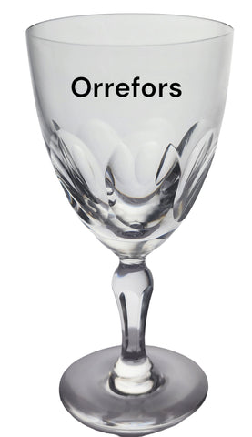 Orrefors Swedish petal wine glass signed,