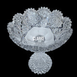 Signed Clarke American Brilliant Period Cut Glass compote