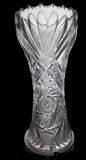 ABP Cut glass corset vase antique