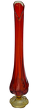 Viking vintage red Glass swung 20" vase