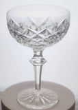 Pair Signed Waterford Hand Cut glass Powerscourt dessert champagne