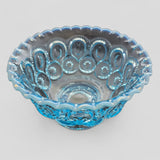 L.E SMITH Moon and star blue opalescent Glass footed dish auction