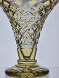 Hand Cut to clear amber glass vase 24% lead crystal