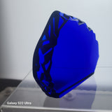 L.E Smith Glass cobalt Blue iceberg paperweight