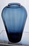 Glass blue optic vase Lenox USA crystal Signed .