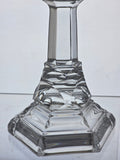 Pair Signed Tiffany Glass candle sticks USA , crystal