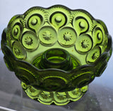 L.E SMITH Moon and star green Glass candle holder