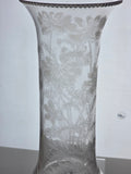 Needle acid etched glass vase antique Dorflinger bob43