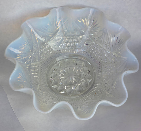 Dugan glass Co. Opalescent Dragon Lady bowl auction