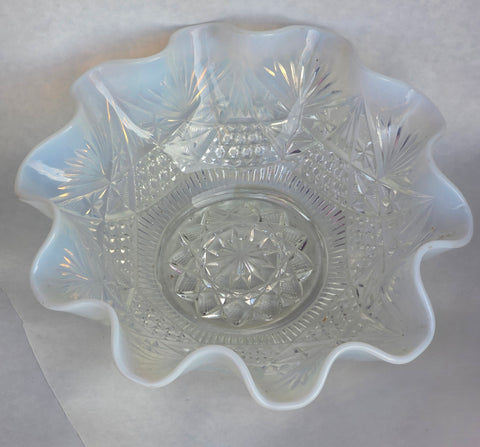 Dugan glass Co. Opalescent Dragon Lady bowl auction