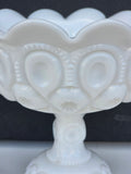 L.E SMITH milk glass Moon and star open footed dish