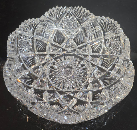 ABP cut glass low bowl American brilliant period 1886 -1915 bob57