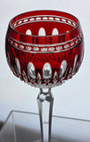 2 Signed Waterford cut to clear clarendon tall hock wine Hand cut