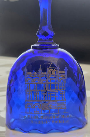 Fenton blue Bradfield building glass bell