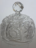 ABP cut glass butter dish with bome American brilliant period 1886 -1915 bob66