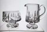 Signed Waterford pedestal crystal sugar and creamer