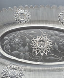 ABP Cut glass oblong shape silver tread dish bob68