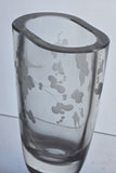 Copper wheel engraved glass oval vase