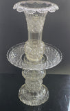 3 part Cut glass vase antique