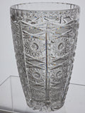 (Czech hand cut glass vase